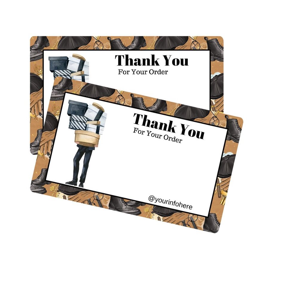 Business man Thank You Card / Small Business Packaging Insert/ Shipping Supplies - Picture 3 of 8